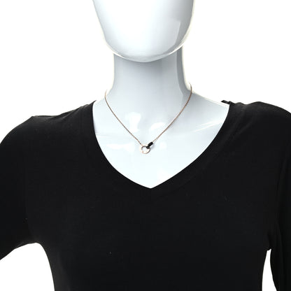 Cartier 18K Pink Gold Black Ceramic Diamond Interlocking LOVE Necklace 3 of 5
