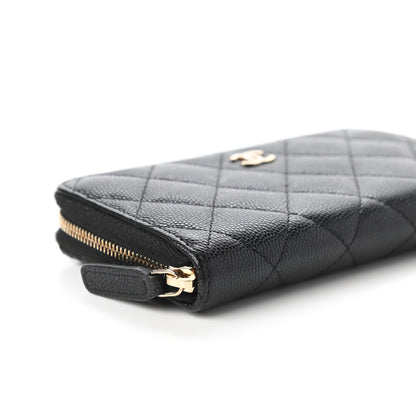 Chanel Caviar Quilted Medium Zip Around Wallet Black 6 of 11