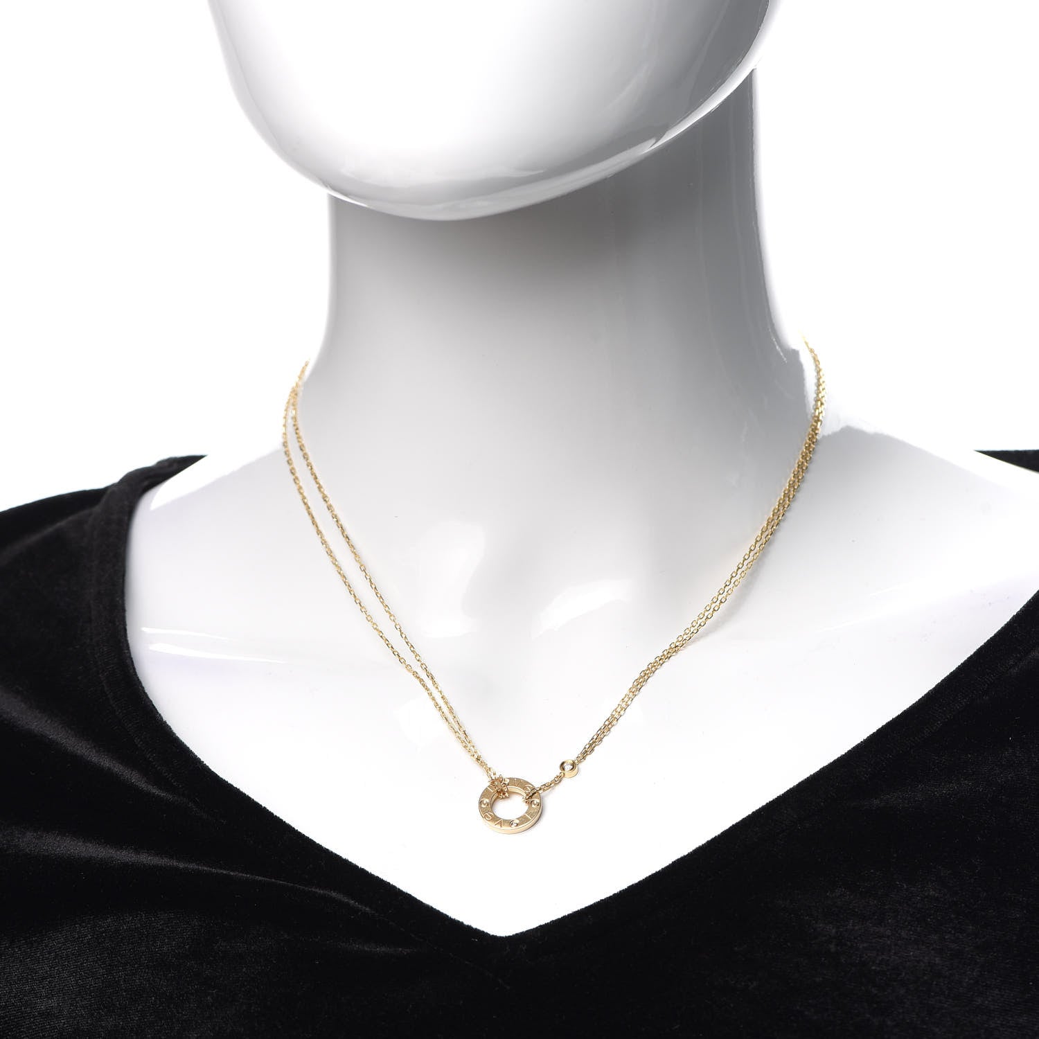 Cartier 18K Yellow Gold 2 Diamond LOVE Necklace 2 of 5