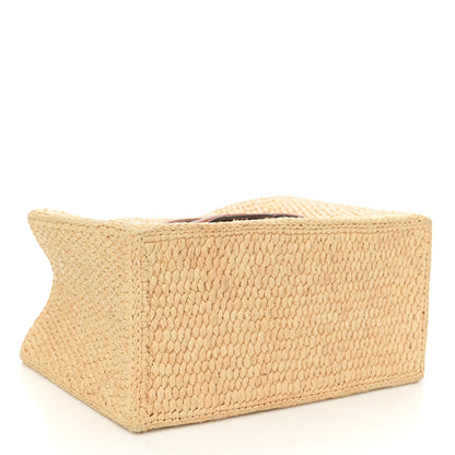 Celine Raffia Calfskin Triomphe Small Cabas Thais Tan 5 of 12