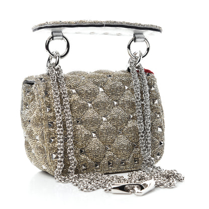 Valentino Garavani Beaded Micro Rockstud Spike It Shoulder Bag Silver 3 of 10
