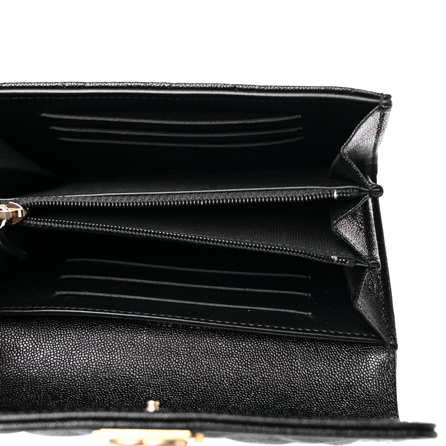 Caviar Quilted Medium Boy Flap Wallet Black