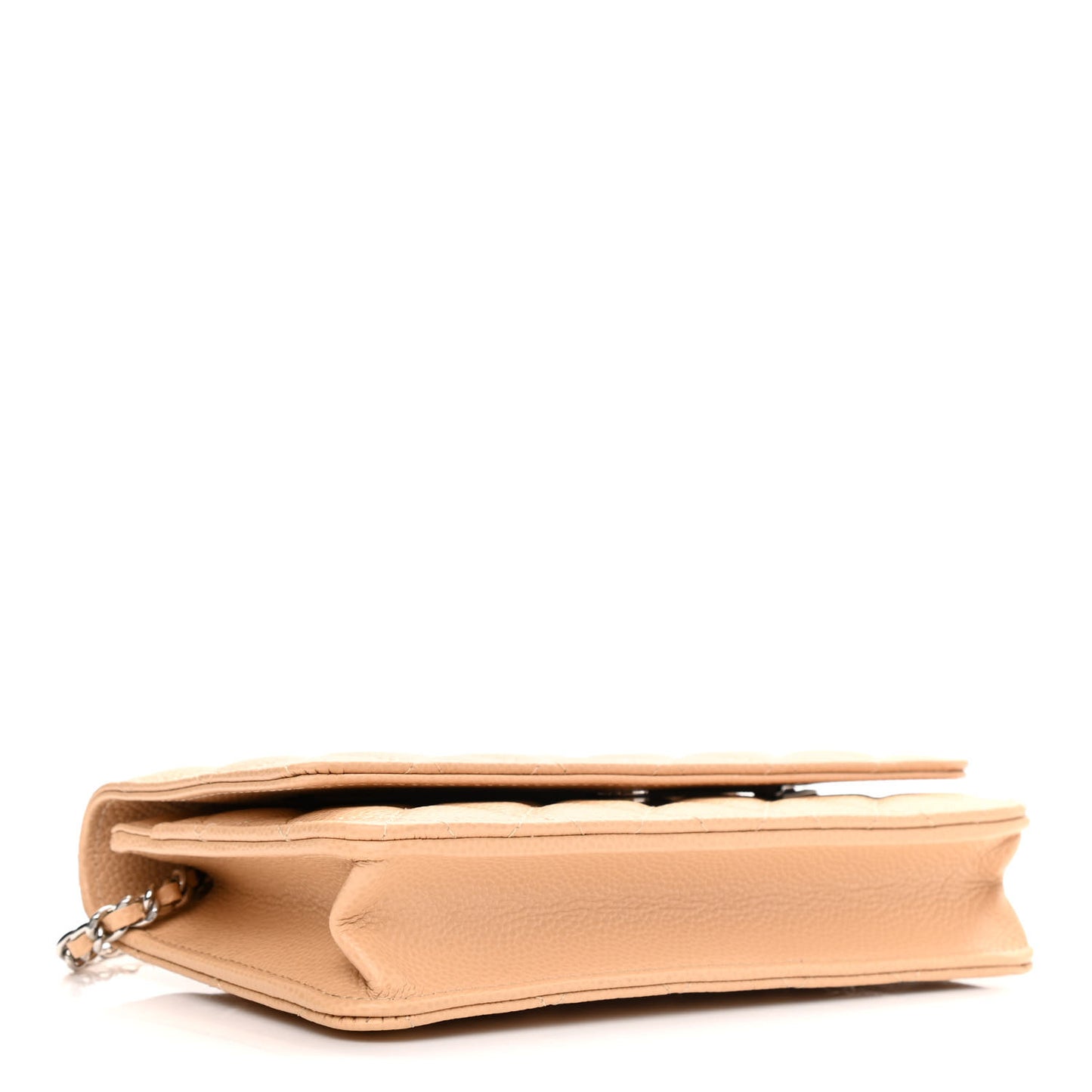 Caviar Quilted Wallet On Chain WOC Beige