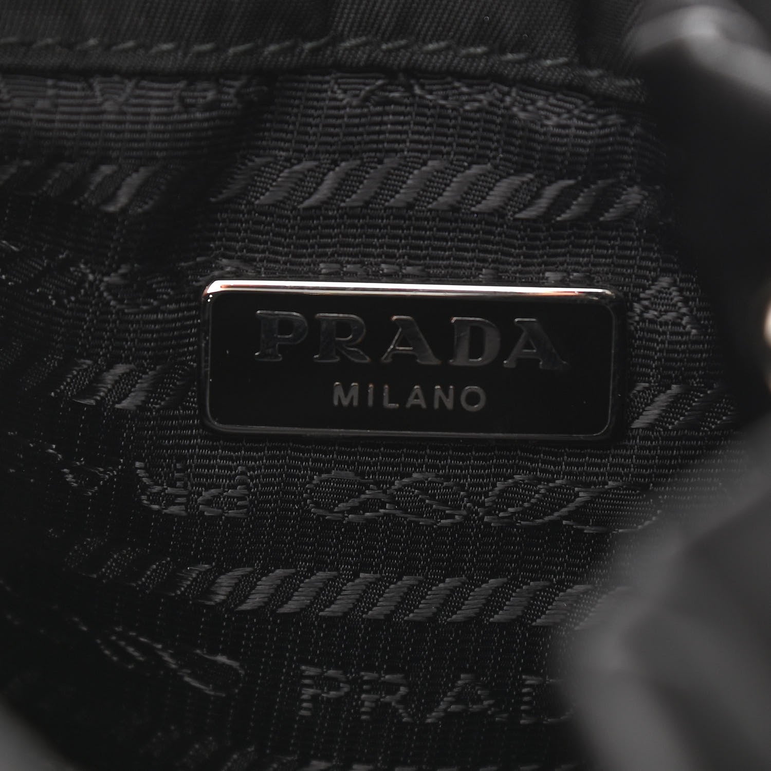 Prada Tessuto Nylon Studded New Vela Mini Bucket Crossbody Bag Black 8 of 9