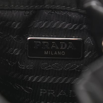 Prada Tessuto Nylon Studded New Vela Mini Bucket Crossbody Bag Black 8 of 9