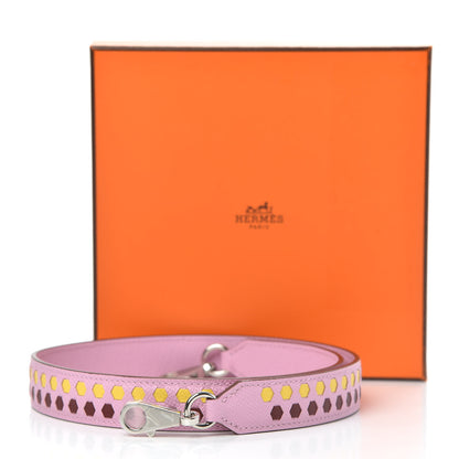 Hermes Epsom 25mm Mousqetons Tressage Shoulder Strap Mauve Sylvestre Rouge H Jaune De Naples 6 of 6