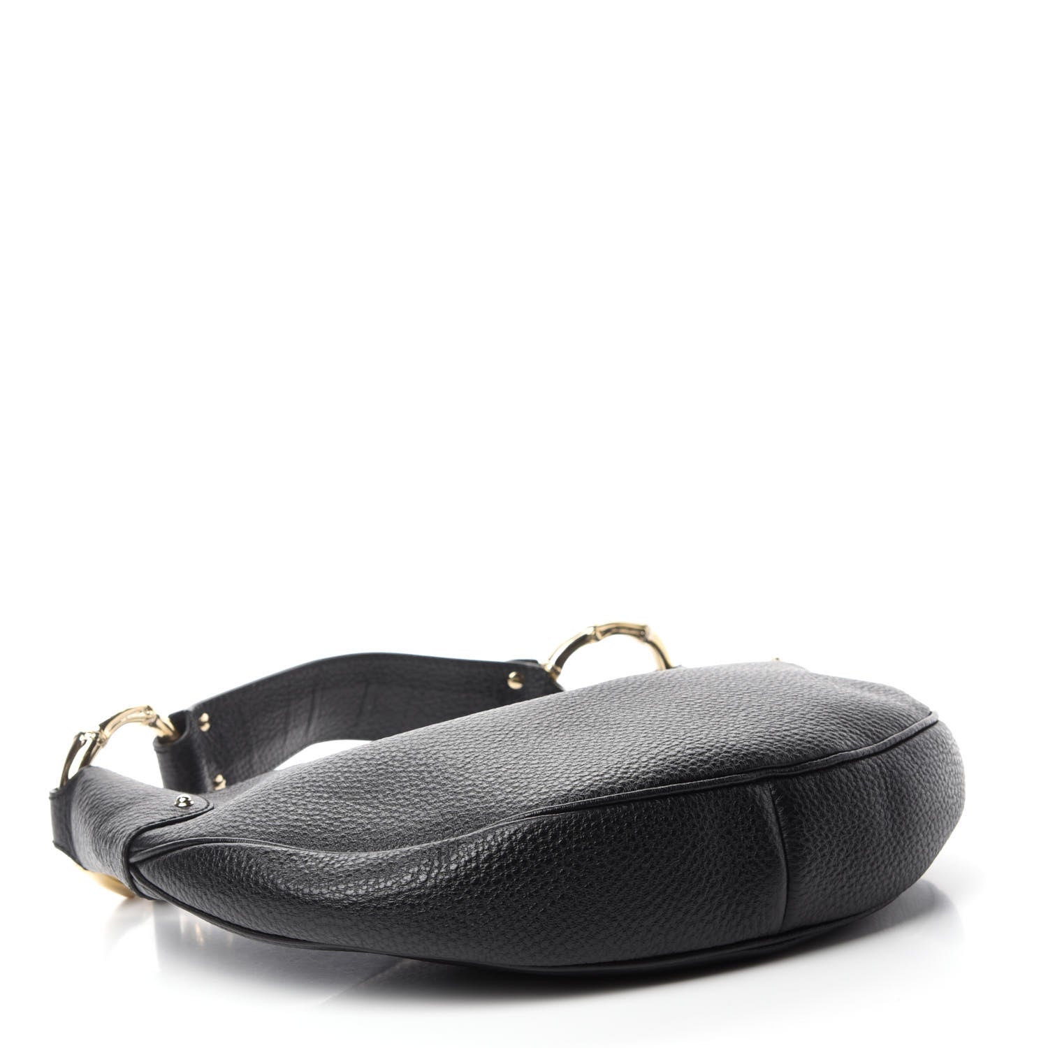 Gucci Calfskin Half Moon Bamboo Ring Hobo Black 4 of 10