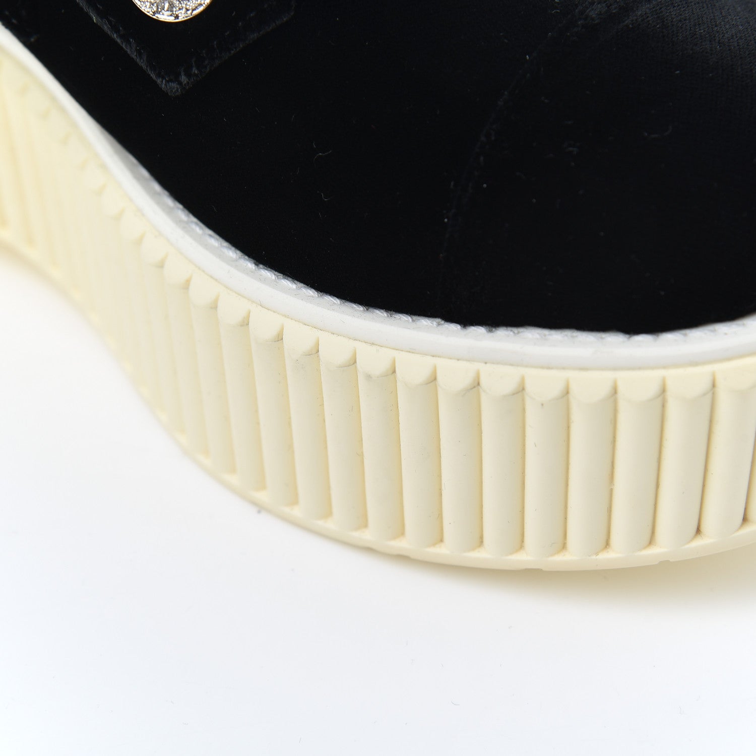 Chanel Velvet Mocassin Loafers 38 Black 9 of 10