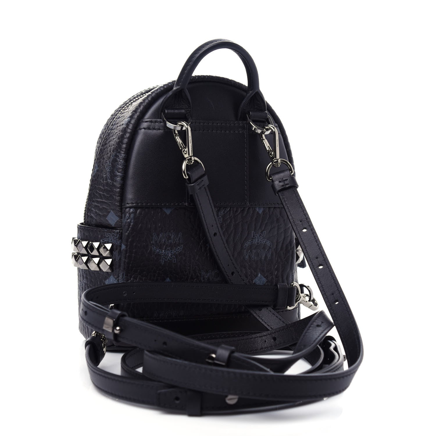 MCM Visetos Side Stud X-Mini Stark Bebe Boo Backpack Black 3 of 10
