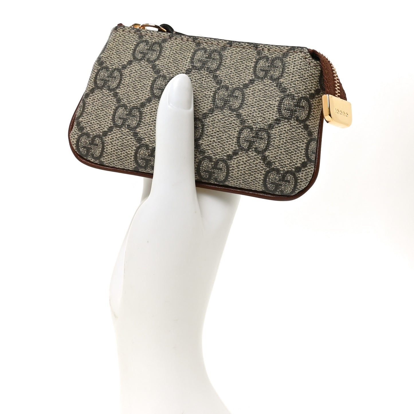 GG Supreme Monogram Key Case Beige Ebony Cuir