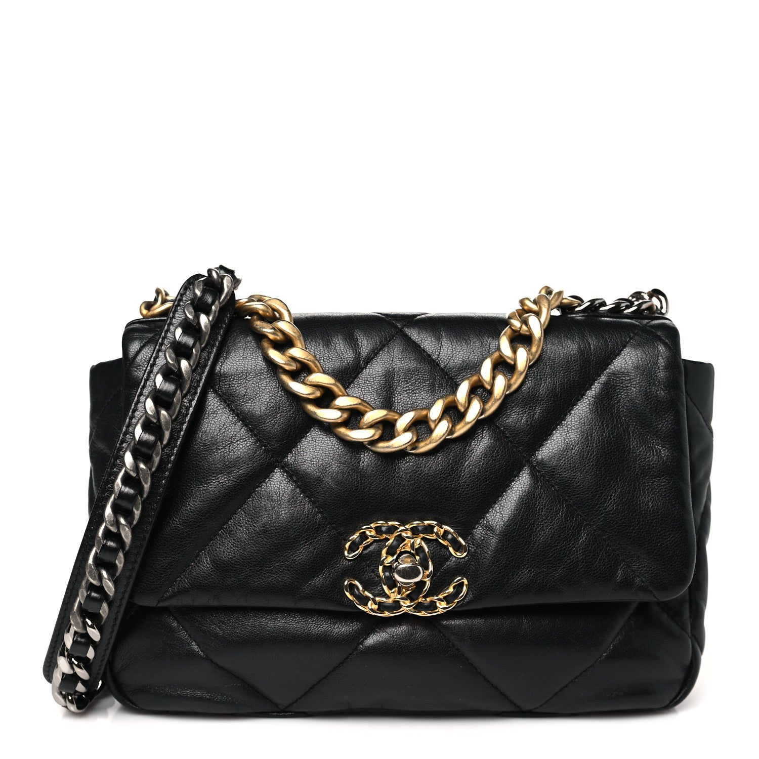 Chanel Lambskin Quilted Medium Chanel 19 Flap Black 1 of 11