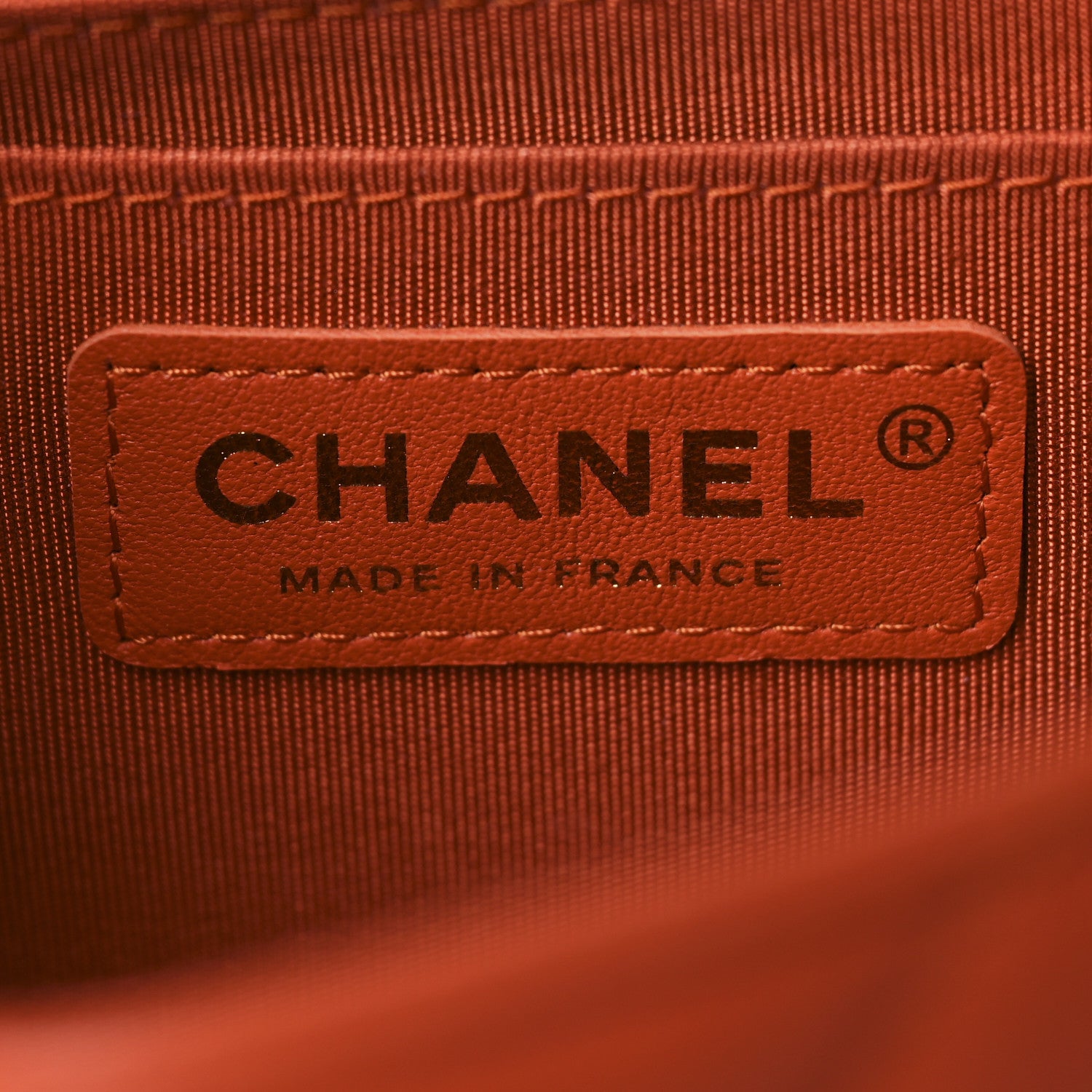 Chanel Calfskin Chevron Quilted Mini Statement Flap Dark Orange 6 of 10