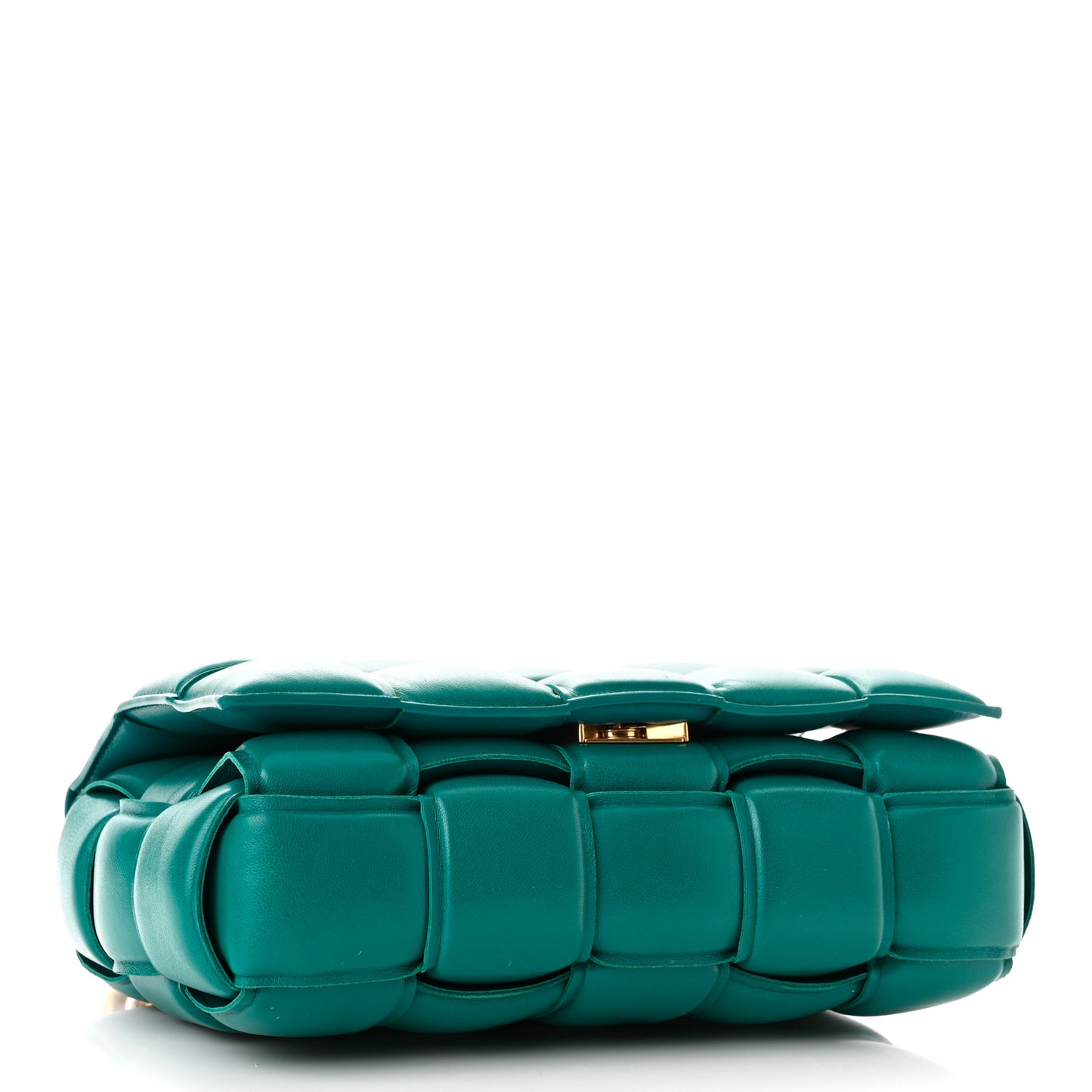 Lambskin Maxi Intreccio Padded Chain Cassette Crossbody Bag Mallard