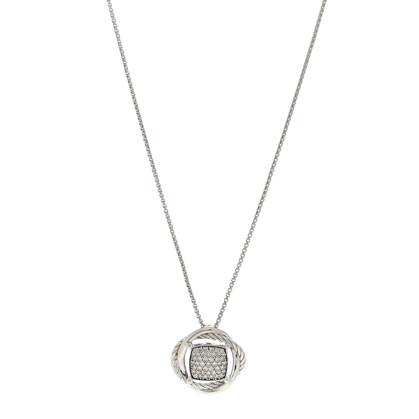 Sterling Silver Diamond 20mm Infinity Pendant Necklace