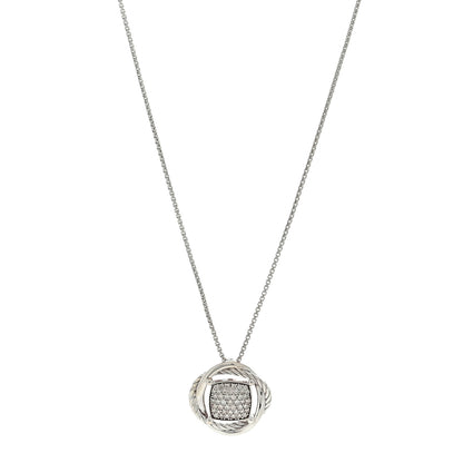 David Yurman Sterling Silver Diamond 20mm Infinity Pendant Necklace 1 of 3