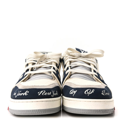 Louis Vuitton Calfskin Mens New York City of Dreams LV Trainer Maxi Sneakers 11 White Navy 3 of 10