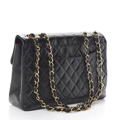 Chanel Lambskin Quilted XL Jumbo Single Flap Black 3 of 17