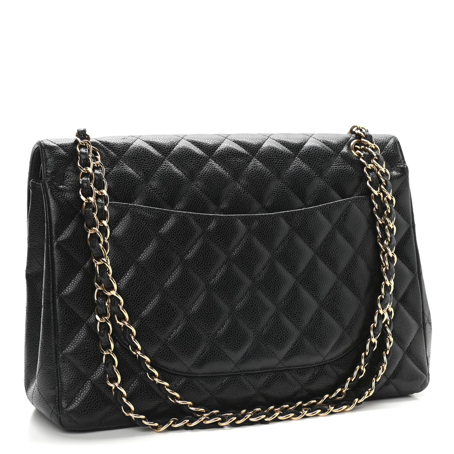 Caviar Quilted Maxi Double Flap Black