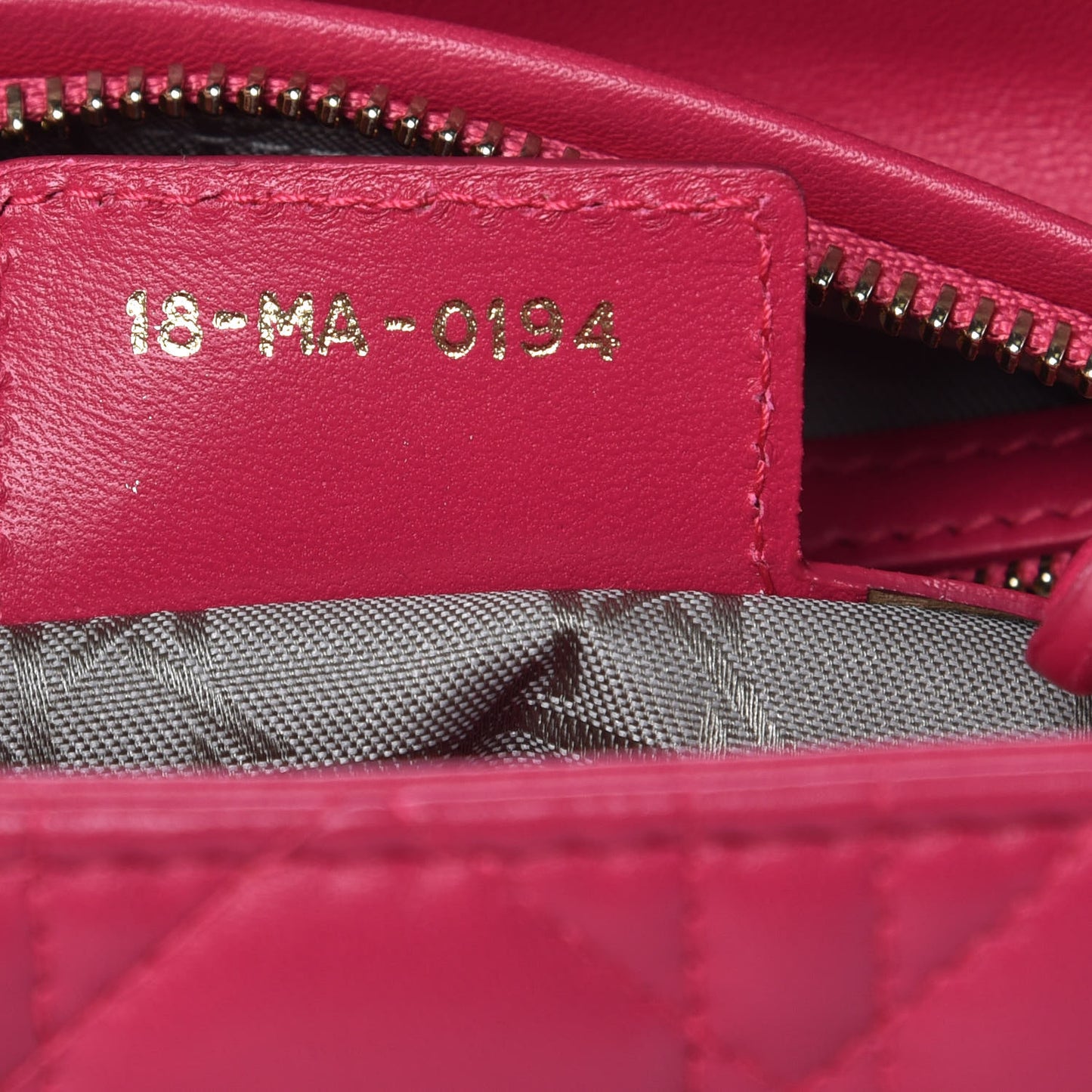 Lambskin Cannage Medium Lady Dior Fuchsia