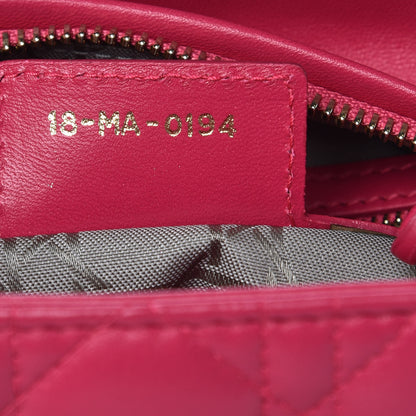 Christian Dior Lambskin Cannage Medium Lady Dior Fuchsia 7 of 8