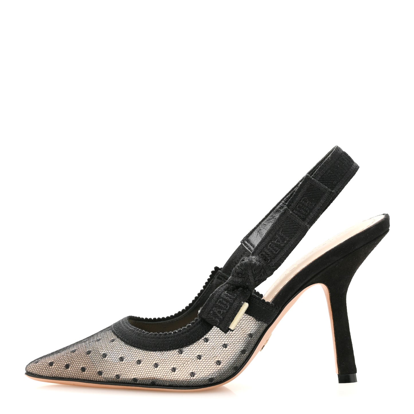 Mesh Plumetis Suede J'Adior Slingback 100mm Pumps 36 Black