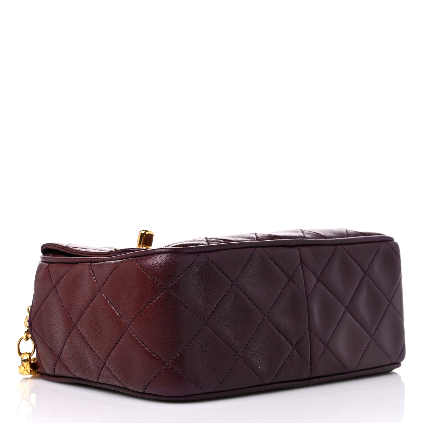Lambskin Quilted Tassel CC Camera Case Burgundy