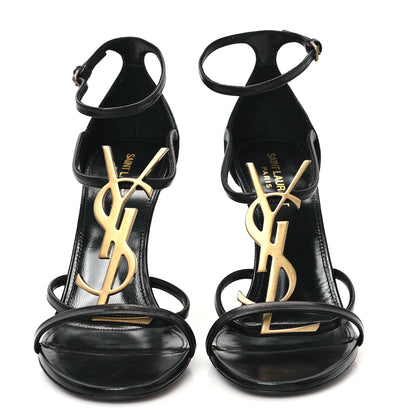 Saint Laurent Patent Cassandra 100 Ankle Strap Sandals 39.5 Black 3 of 10