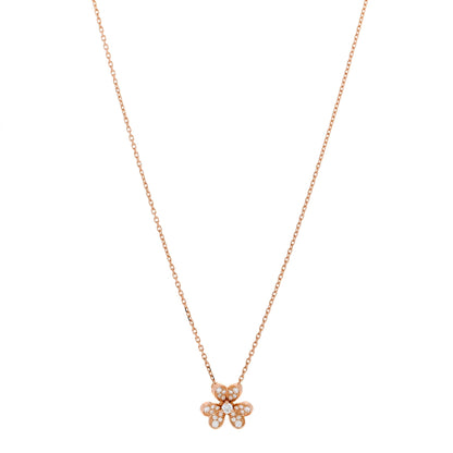 Van Cleef & Arpels 18K Rose Gold Diamond Mini Frivole Pendant Pave Necklace 1 of 5