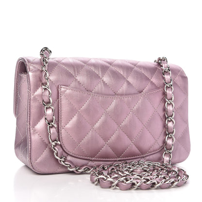 Chanel Metallic Calfskin Quilted Mini Rectangular Flap Pink 3 of 12