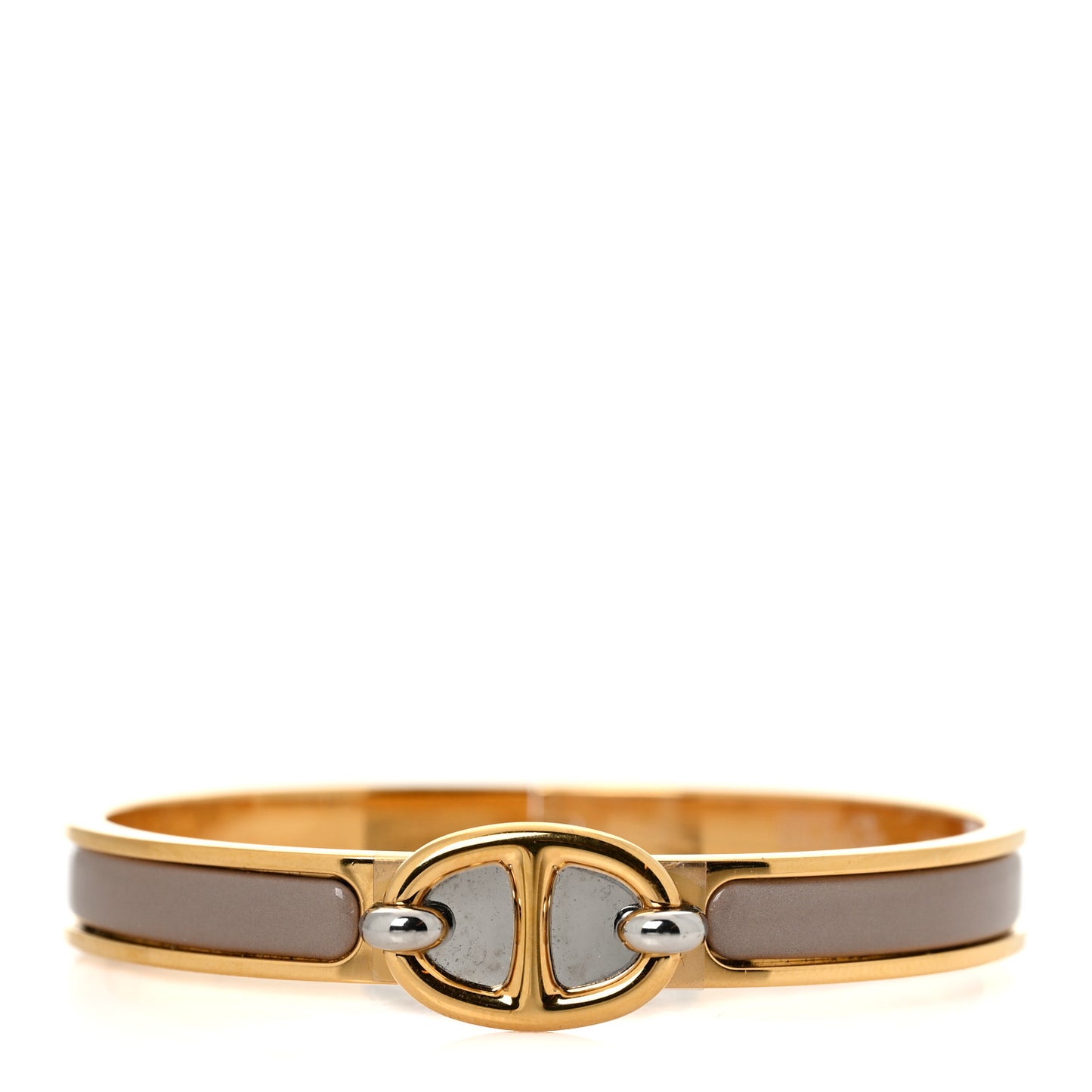 Enamel Mini Clic Chaine d'Ancre Bracelet GM Marron Glace
