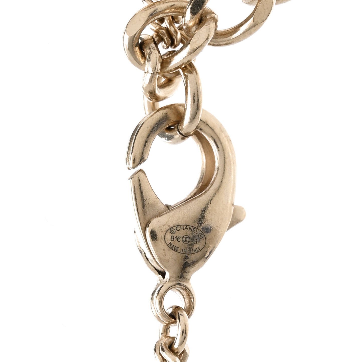 Pearl Chain CC Multi Strand Necklace Gold