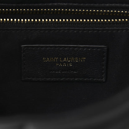 Saint Laurent Lambskin Quilted Toy Loulou Puffer Monogram Chain Satchel Black 6 of 11