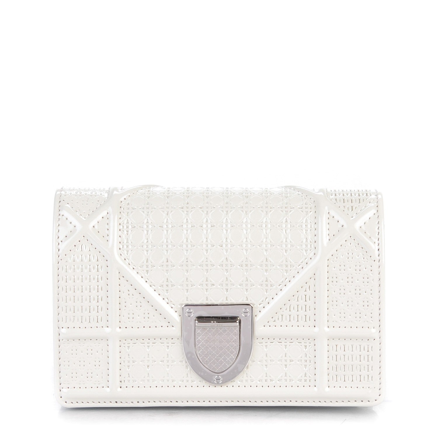 Christian Dior Patent Micro-Cannage Baby Diorama Flap Bag White 1 of 7
