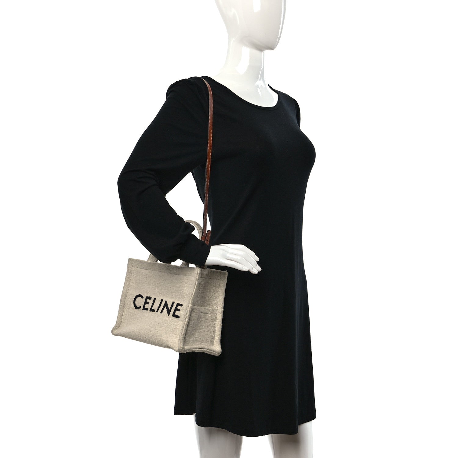 Celine Canvas Small Cabas Thais Ecru Black 2 of 10