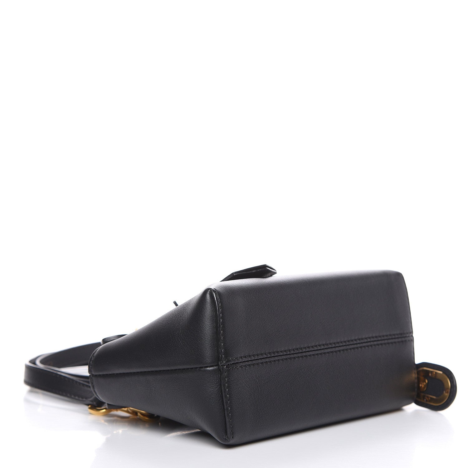 Fendi Vitello Dolce Chain Tail Gold Edition Mini By The Way Boston Bag Black Vintage Gold 2 of 10