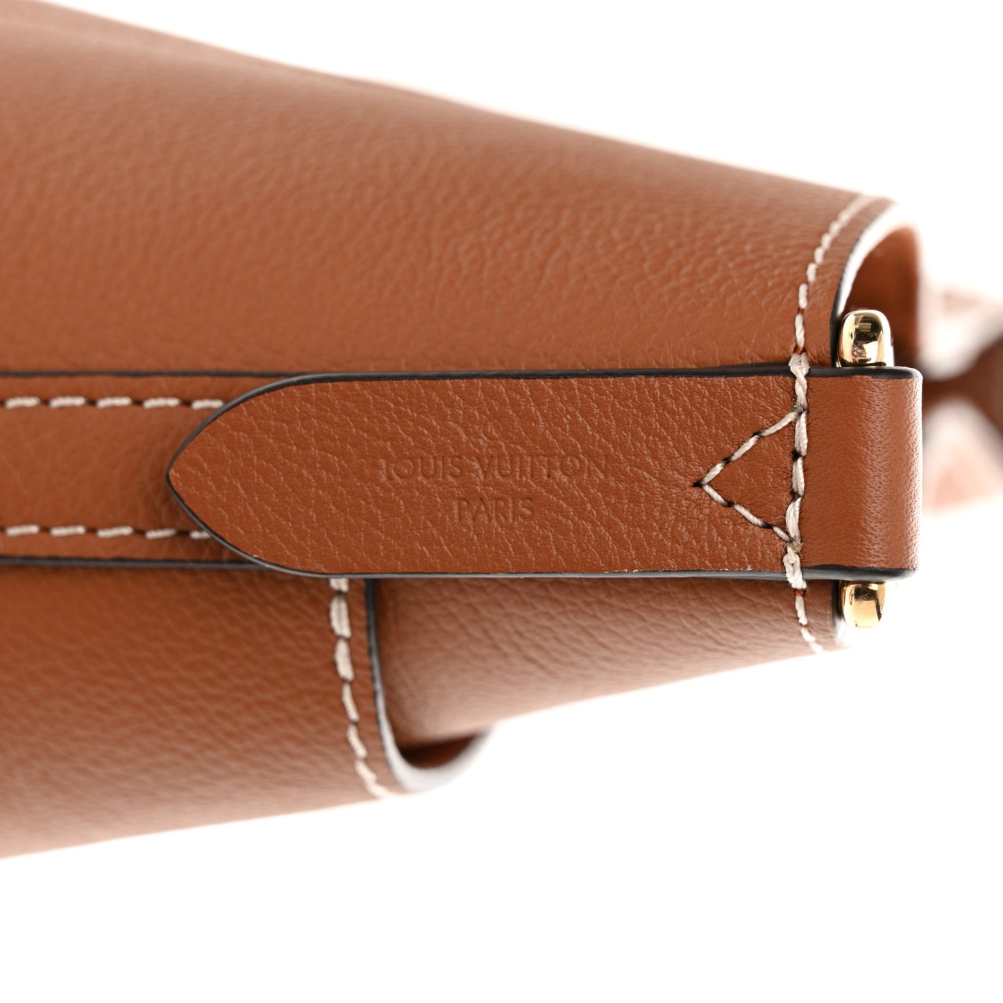 Calfskin Lock and Walk Bucket Cognac