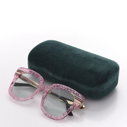 Gucci Acetate Square Frame Web Glitter GG0281S Sunglasses Pink 8 of 8