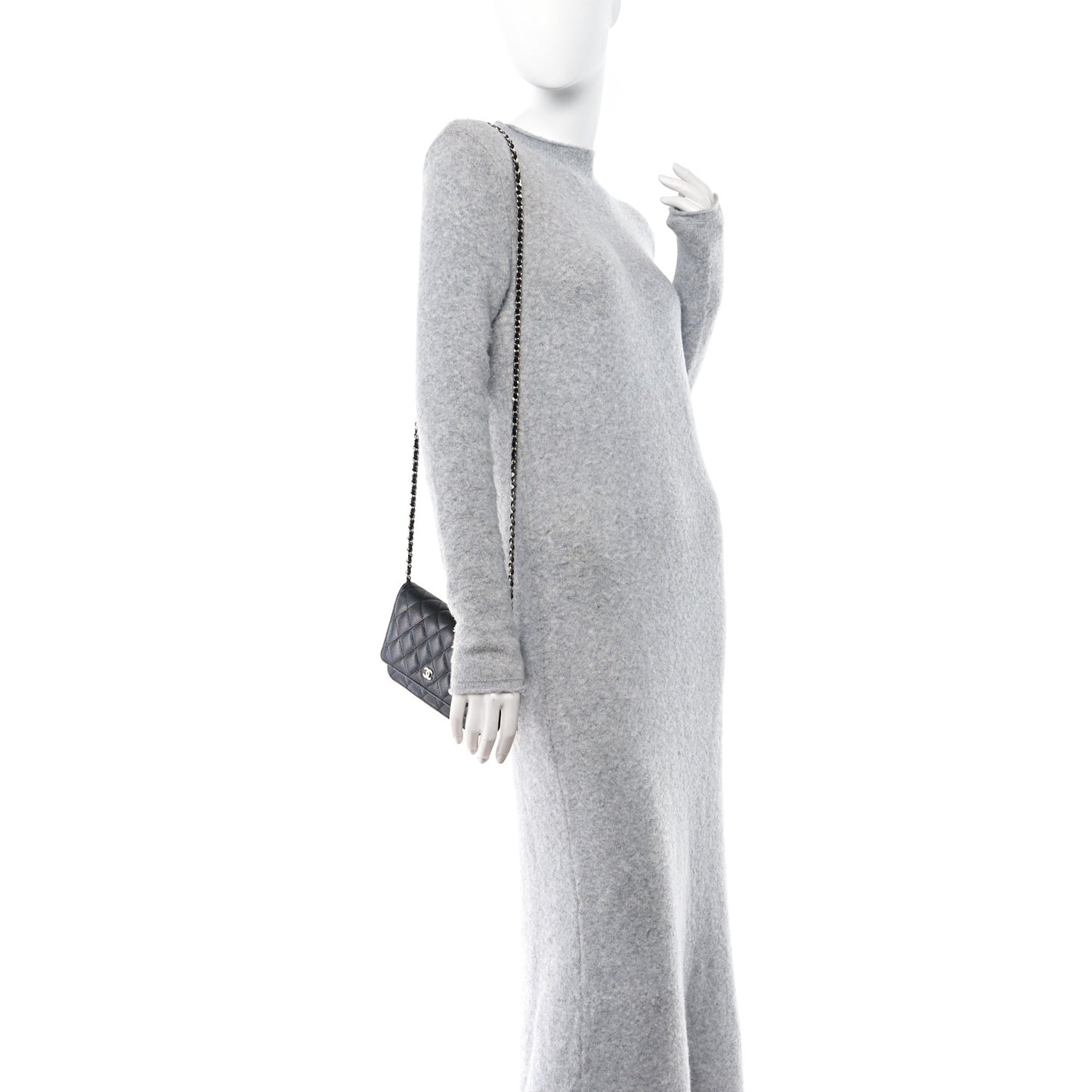 Caviar Quilted Wallet on Chain WOC Black