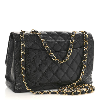 Chanel Caviar Quilted Jumbo Single Flap Black 2 of 11