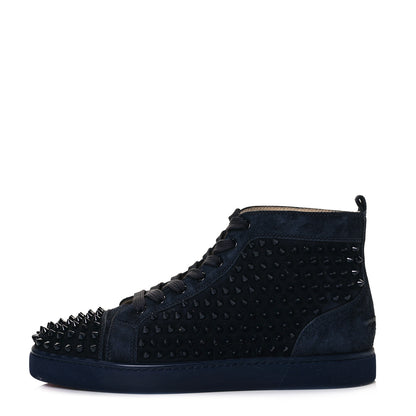 Christian Louboutin Veau Velours Mens Louis Spikes Flat Sneakers 42 Nuit 1 of 18