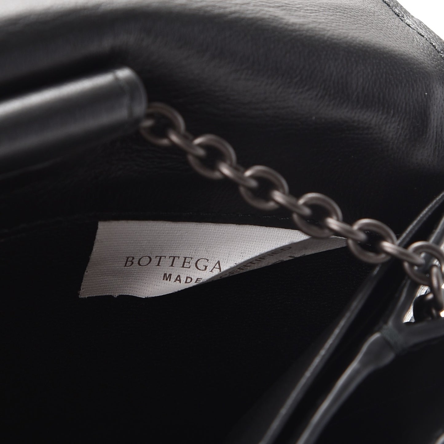 Nappa Intrecciato Continental Chain Wallet Nero Black