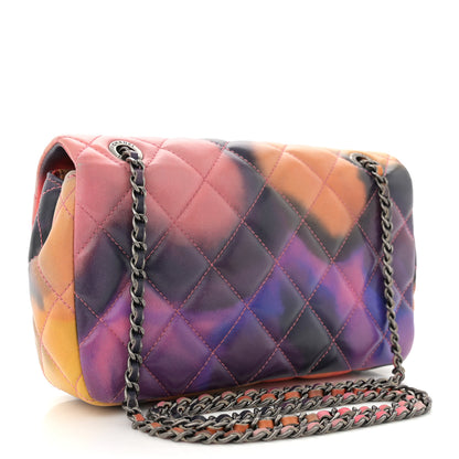 Chanel Printed Lambskin Quilted Small Flower Power Flap Ecru Orange Red Purple 3 of 11