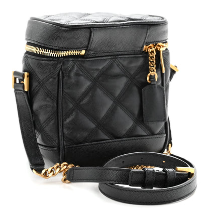 Saint Laurent Grain de Poudre Quilted 80's Vanity Bag Black 3 of 11