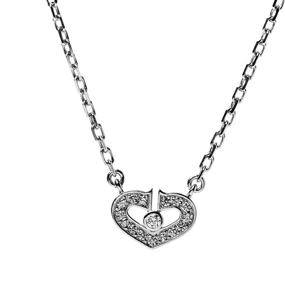 Cartier 18K White Gold Diamond Hearts and Symbols Necklace 4 of 7