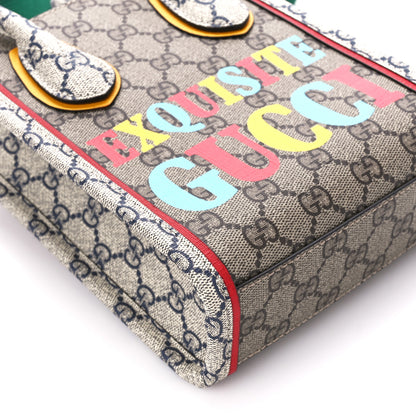 Gucci GG Supreme Monogram Exquisite Mini Vertical Tote Beige Ebony Blue Crop Live Red 9 of 10