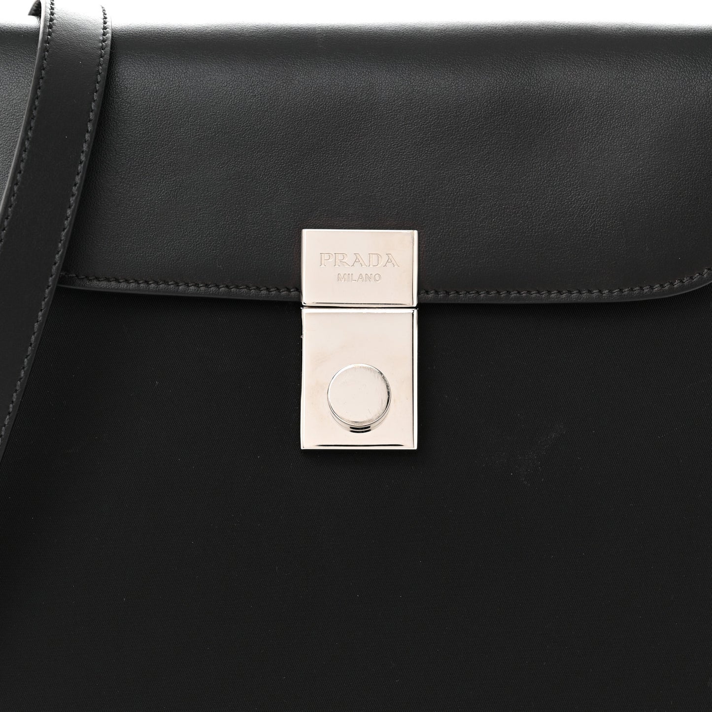 Brushed Calfskin Nylon Small Margit Flap Bag Black