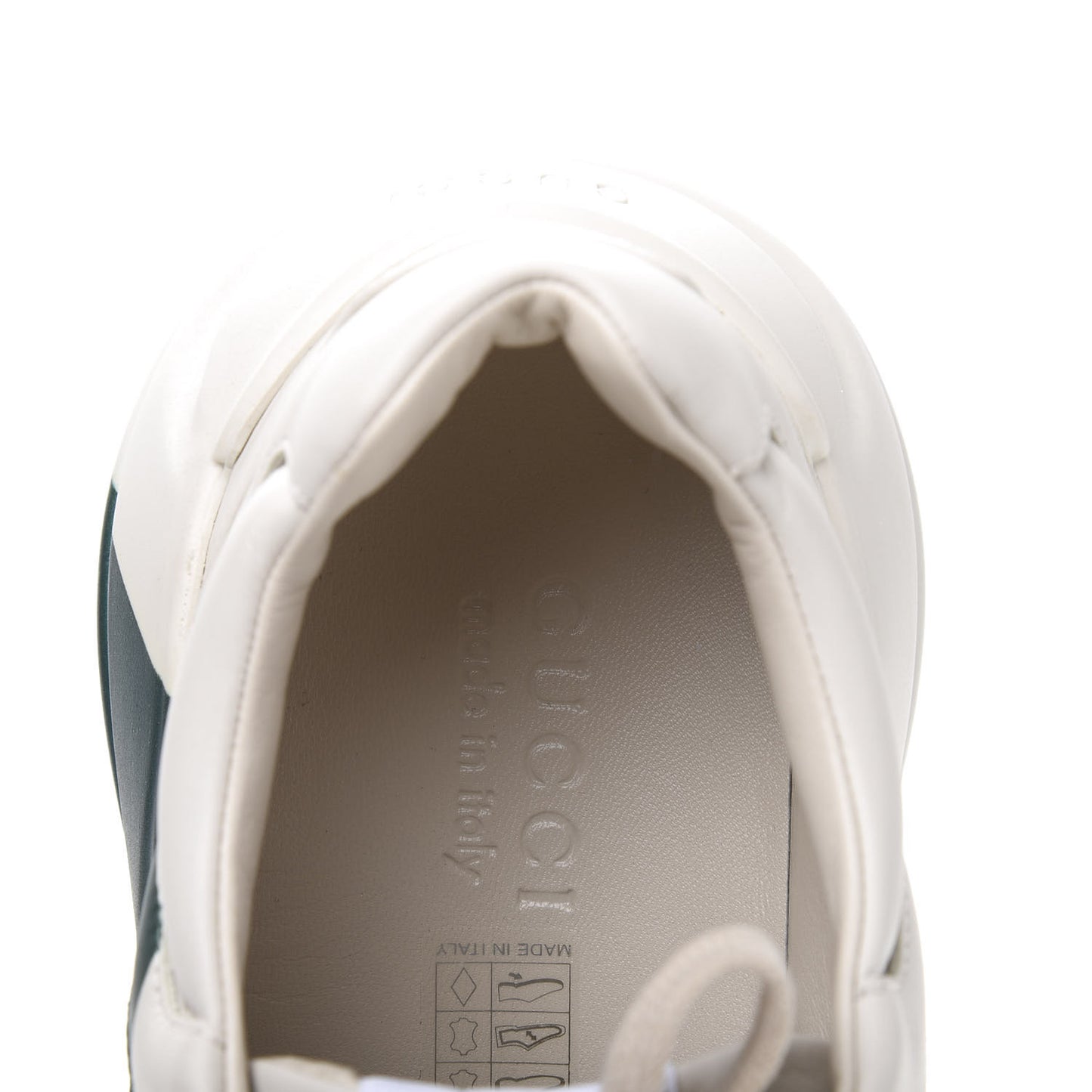 Calfskin Web Printed Mens Rhyton Sneakers 9.5 Mystic White