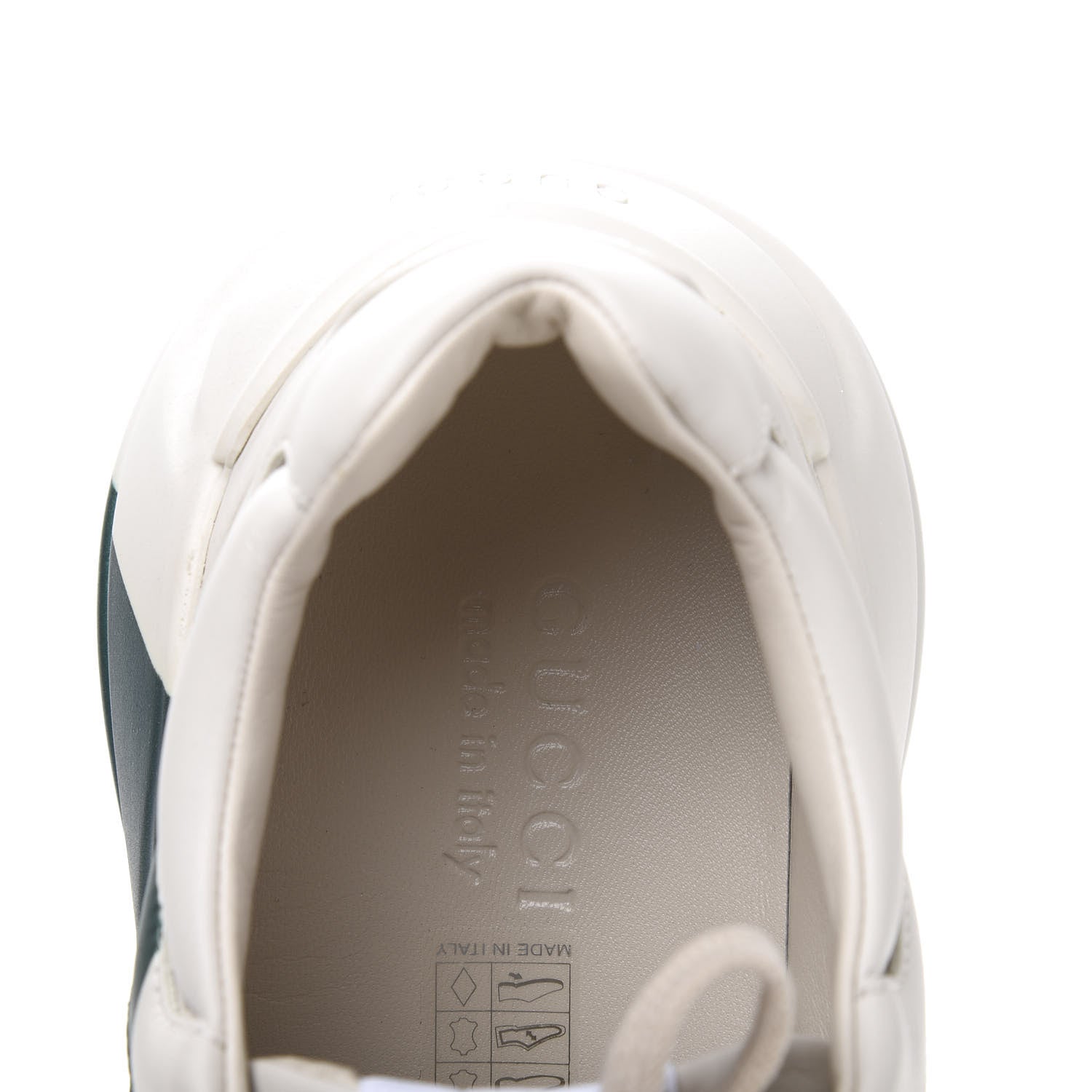 Gucci Calfskin Web Printed Mens Rhyton Sneakers 9.5 Mystic White 7 of 10