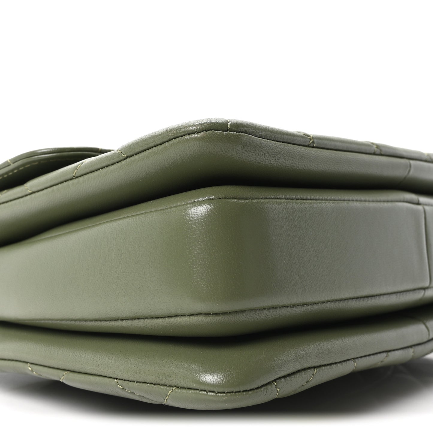 Lambskin Quilted Small Trendy CC Flap Dual Handle Bag Green