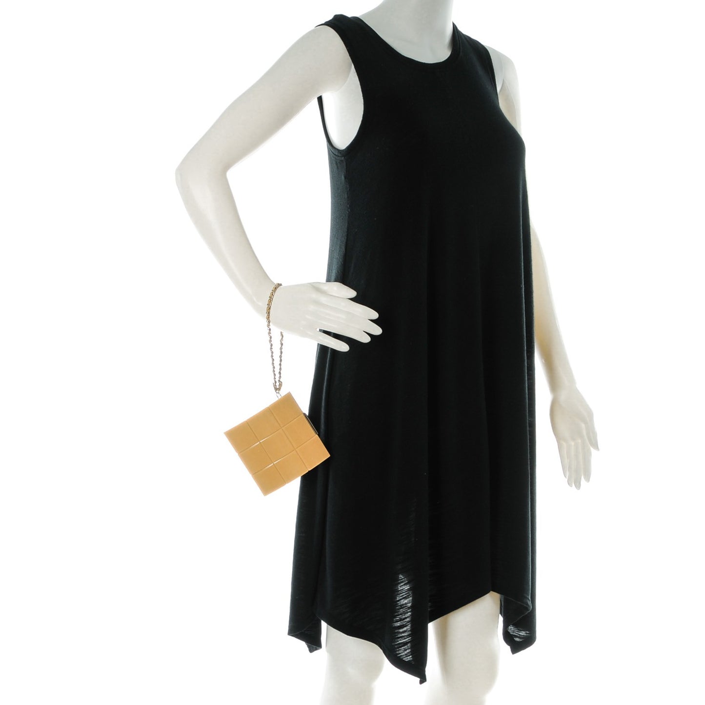 Plexiglass Minaudière Wristlet Clutch Beige